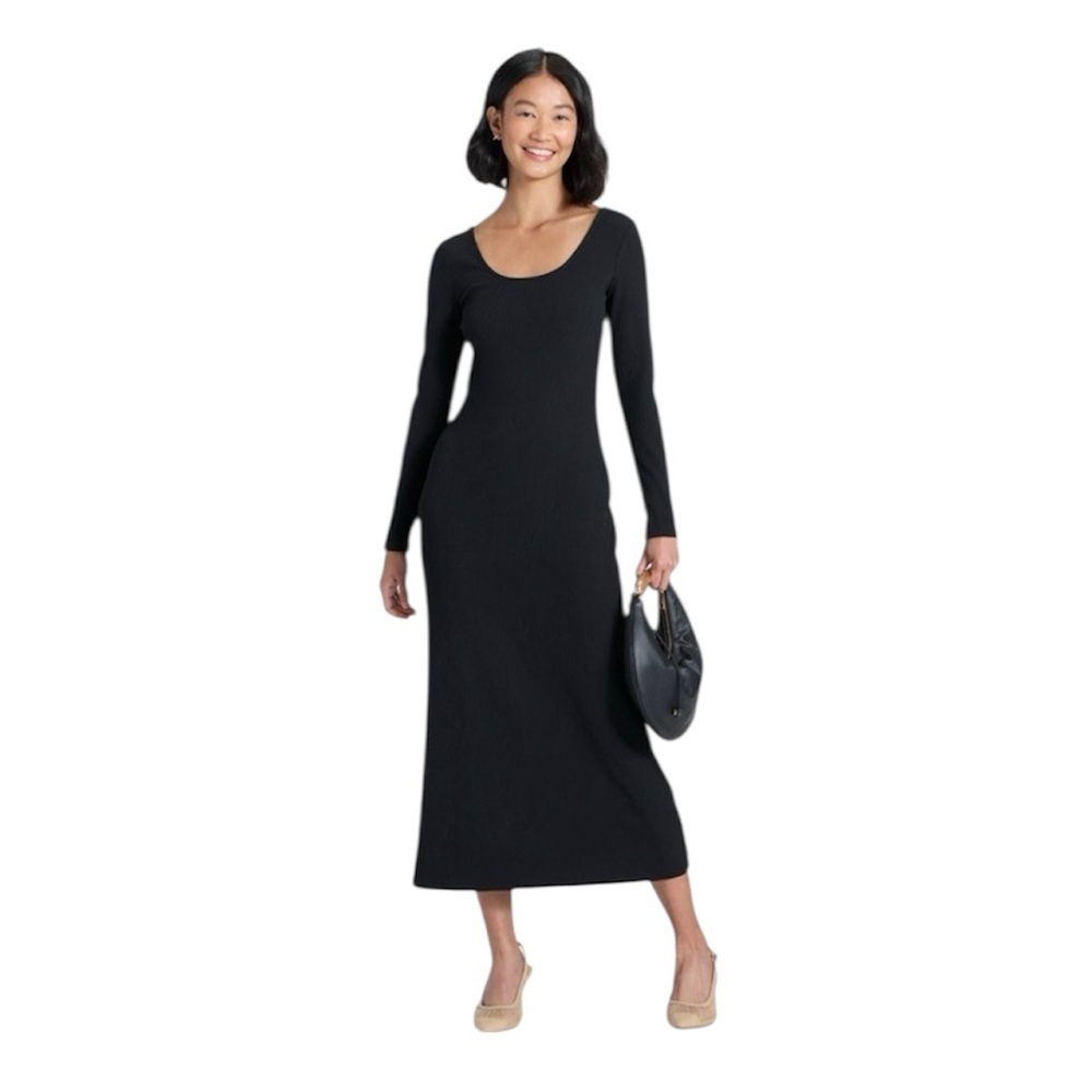 🆕 UNIVERSAL THREAD Women's Long Sleeve Rib-Knit Maxi Dress LARGE NWT